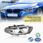 For 2013-2018 BMW 3 Series F30 Headlight Assembly Upgrade, High Spec LED Scoop DRL with APP RGB Multi-Color