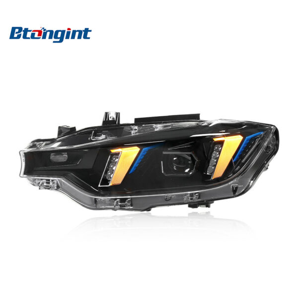 For 2013-2018 BMW 3 Series F30 Headlight Assembly Retrofit, Fang Style LED DRL & Turn Signal Projector