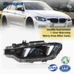 For 2013-2018 BMW 3 Series F30 Headlight Assembly Retrofit, Fang Style LED DRL & Turn Signal Projector