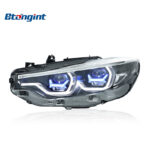 For 2013-2020 BMW 4 Series F32 Headlight Assembly, Modified Blue Frame M4 Style LED Projector with DRL & Turn Signal