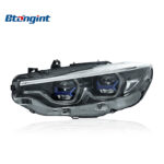 For 2013-2020 BMW 4 Series F32 Headlight Assembly, Modified Blue Frame M4 Style LED Projector with DRL & Turn Signal