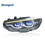 For 2013-2020 BMW 4 Series F32 Headlight Assembly, Modified Blue Frame M4 Style LED Projector with DRL & Turn Signal