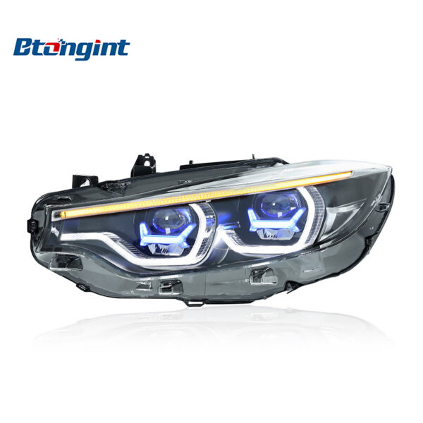 For 2013-2020 BMW 4 Series F32 Headlight Assembly, Modified Blue Frame M4 Style LED Projector with DRL & Turn Signal