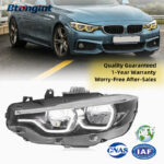 For 2013-2020 BMW 4 Series F32 Headlight Assembly, Upgraded High Configuration Dual-Color LED Scoop DRL & Turn Signal
