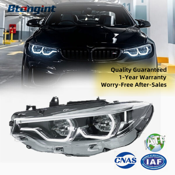 For 2013-2020 BMW 4 Series F32 Headlight Assembly, Upgraded New High Spec LED Scoop DRL & Turn Signal