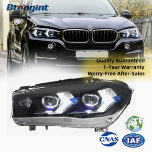 2014-2018 BMW X5 F15 Headlights, Modified New LED Projector Lens with Daytime Running Light & Turn Signal
