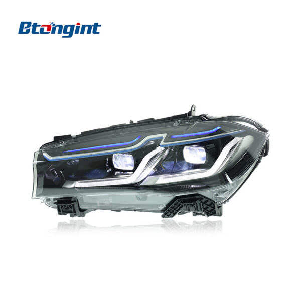 2014-2018 BMW X5 F15 Headlights, Modified LED Blue Eyebrow Daytime Running Light, Turn Signal LED Headlamp, Compatible with X6