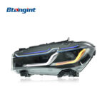2014-2018 BMW X5 F15 Headlights, Modified LED Blue Eyebrow Daytime Running Light, Turn Signal LED Headlamp, Compatible with X6