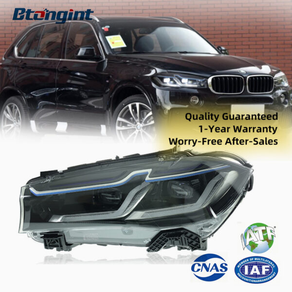 2014-2018 BMW X5 F15 Headlights, Modified LED Blue Eyebrow Daytime Running Light, Turn Signal LED Headlamp, Compatible with X6