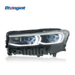 For 2016-2018 BMW 7 Series G12 Headlight Assembly, Modified New Style Blue Ring LED Projector Lens, DRL & Turn Signal
