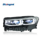 For 2016-2018 BMW 7 Series G12 Headlight Assembly, Modified New Style Blue Ring LED Projector Lens, DRL & Turn Signal