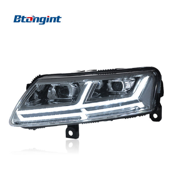 For 2005-2011 Audi A6L Headlight Assembly, Retrofit Q7 Style Sequential DRL LED Bi-Xenon Projector Headlamp