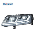 For 2005-2011 Audi A6L Headlight Assembly, Retrofit Q7 Style Sequential DRL LED Bi-Xenon Projector Headlamp
