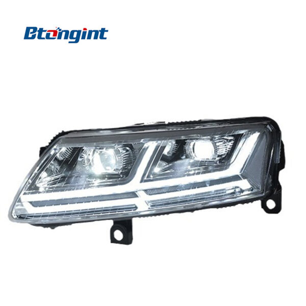 For 2005-2011 Audi A6L Headlight Assembly, Retrofit Q7 Style Sequential DRL LED Bi-Xenon Projector Headlamp