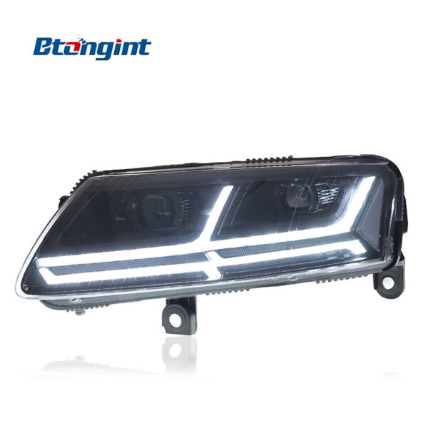 For 2005-2011 Audi A6L Headlight Assembly, Retrofit Q7 Style Sequential DRL LED Bi-Xenon Projector Headlamp
