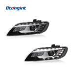 2006-2009 Audi Q7 Headlight Retrofit, Old To New Style, LED Daytime Running Light & HID Dual Beam Projector Lens
