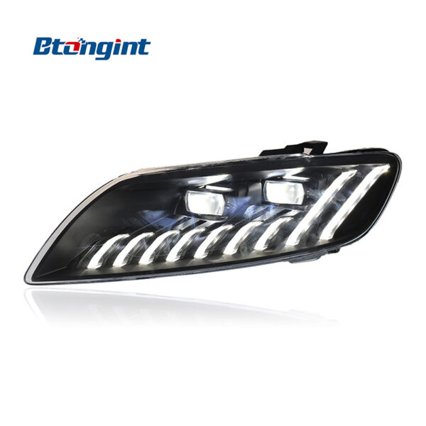 For 2006-2015 Audi Q7 Headlight Assembly Retrofit, LED Sequential Welcome Light, Old To New LED DRL Projector Headlamp