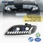 For 2006-2015 Audi Q7 Headlight Assembly Retrofit, New Style LED DRL Sequential Turn Signal Projector Headlamp