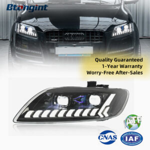For 2006-2015 Audi Q7 Headlight Assembly Retrofit, New Style LED DRL Sequential Turn Signal Projector Headlamp