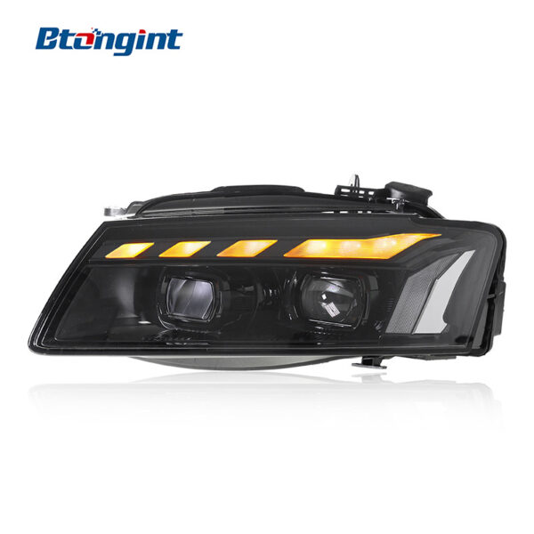 For 2008-2011 Audi A5 Headlight Assembly Retrofit, RS5 Style LED DRL Sequential Turn Signal Projector Headlamp