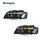 For 2008-2011 Audi A5 Headlight Assembly Retrofit, RS5 Style LED DRL Sequential Turn Signal Projector Headlamp
