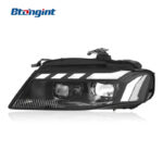 For 2008-2012 Audi A4 B8 Headlight Assembly Retrofit, RS Style LED DRL Sequential Turn Signal Projector Headlamp