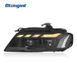 For 2008-2012 Audi A4 B8 Headlight Assembly Retrofit, RS Style LED DRL Sequential Turn Signal Projector Headlamp