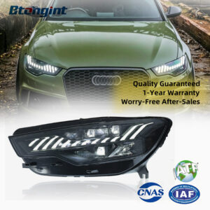 For 2012-2015 Audi A6 C7 Headlight Assembly Retrofit, RS Style LED Projector DRL with Sequential Turn Signal