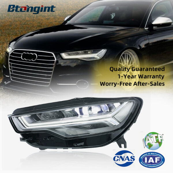 For 2012-2018 Audi A6 C7/PA Headlight Assembly Retrofit, New High Spec Matrix Projector LED DRL