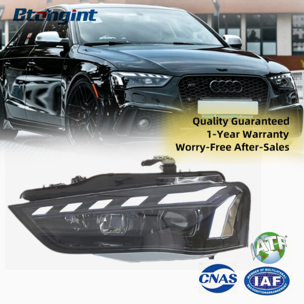 For 2013-2016 Audi A4L / A5 Headlight Assembly Retrofit, RS5 Style LED Projector DRL & Turn Signal