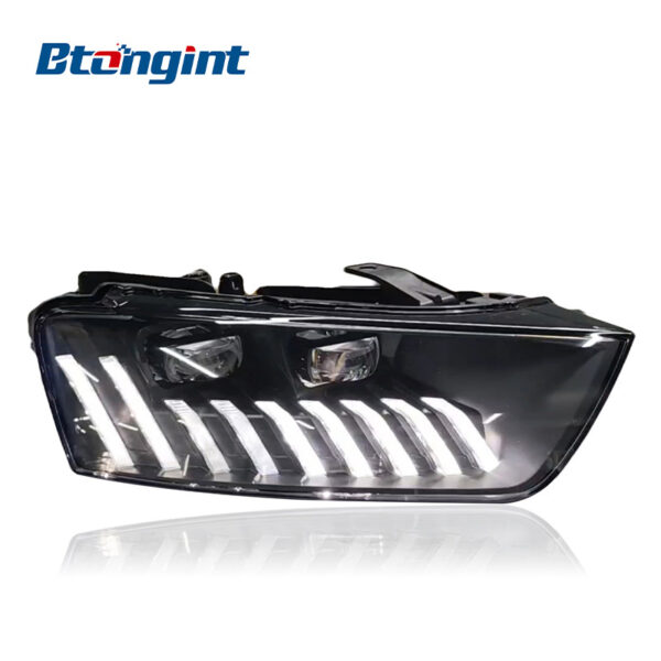 For 2013-2018 Audi Q3 Headlight Assembly Retrofit, LED Projector with Scanning Welcome DRL & Sequential Turn Signal