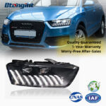 For 2013-2018 Audi Q3 Headlight Assembly Retrofit, LED Projector with Scanning Welcome DRL & Sequential Turn Signal