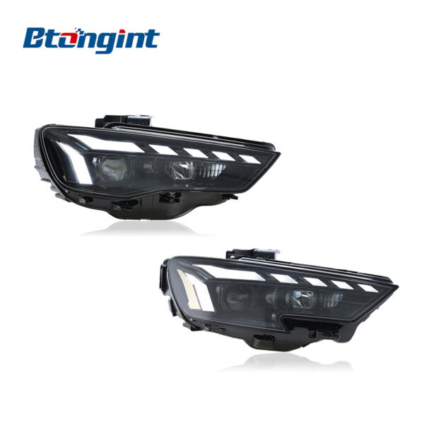 For 2013-2019 Audi A3 Headlight Assembly Retrofit, Full LED Projector with Sequential Turn Signal & Auxiliary DRL