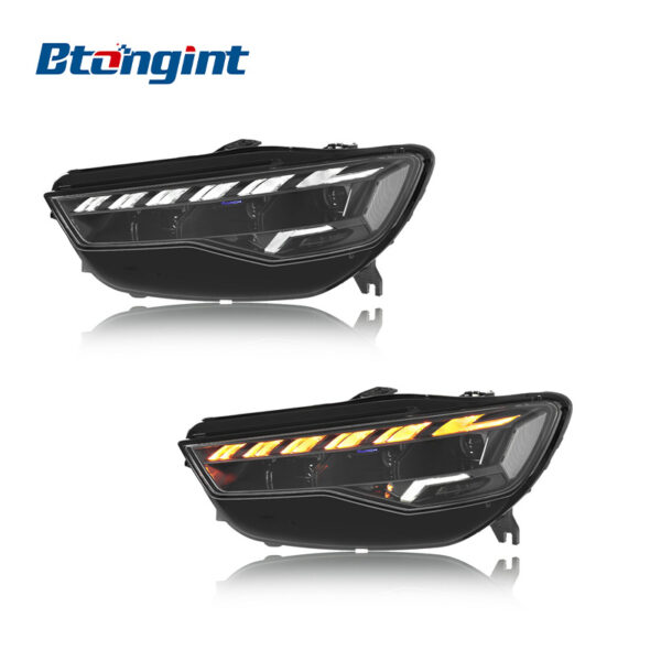 For 2016-2018 Audi A6 Headlight Assembly Retrofit, Horch Style LED Projector with Scanning DRL & Laser Lens