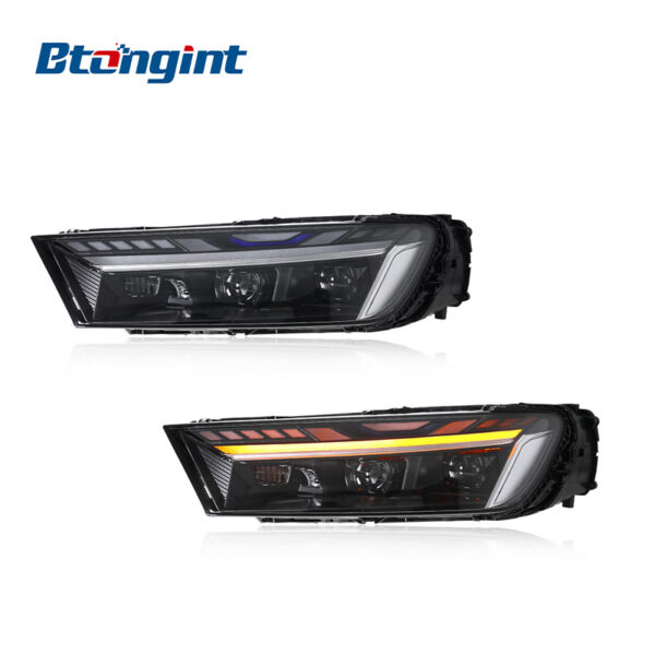 For 2016-2019 Audi Q7 Headlight Assembly Retrofit, 2025 Style LED Projector with Sequential Turn Signal & LED DRL