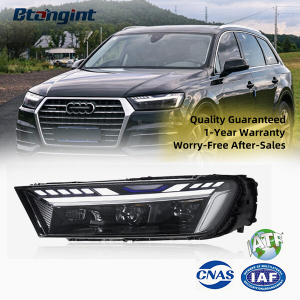 For 2016-2019 Audi Q7 Headlight Assembly Retrofit, 2025 Style LED Projector with Sequential Turn Signal & LED DRL