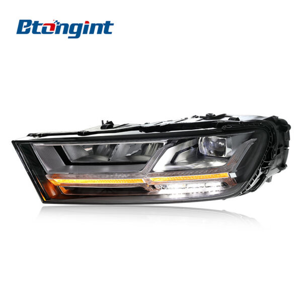 For 2016-2019 Audi Q7 Headlight Assembly, High Spec Aircraft Style Retrofit, LED DRL, Turn Signal, Projector Lens