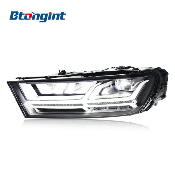 For 2016-2019 Audi Q7 Headlight Assembly, High Spec Aircraft Style Retrofit, LED DRL, Turn Signal, Projector Lens