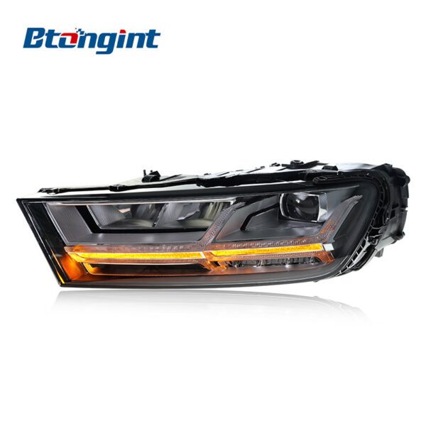 For 2016-2019 Audi Q7 Headlight Assembly, High Spec Aircraft Style Retrofit, LED DRL, Turn Signal, Projector Lens