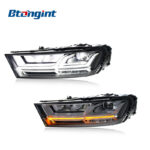 For 2016-2019 Audi Q7 Headlight Assembly, High Spec Aircraft Style Retrofit, LED DRL, Turn Signal, Projector Lens