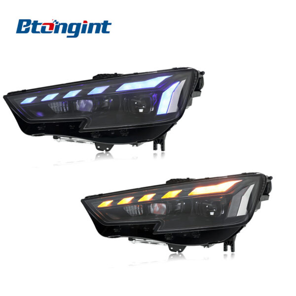 For 2017-2019 Audi A4 Headlight Assembly, RS New Style Retrofit, LED DRL, Sequential Turn Signal, Projector Headlamp