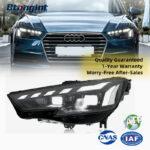 For 2017-2019 Audi A4 Headlight Assembly, RS New Style Retrofit, LED DRL, Sequential Turn Signal, Projector Headlamp