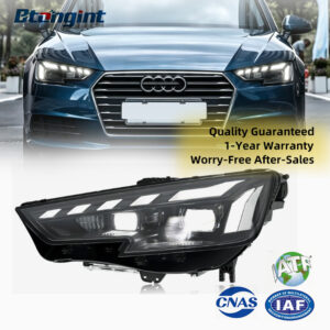 For 2017-2019 Audi A4 Headlight Assembly, RS New Style Retrofit, LED DRL, Sequential Turn Signal, Projector Headlamp