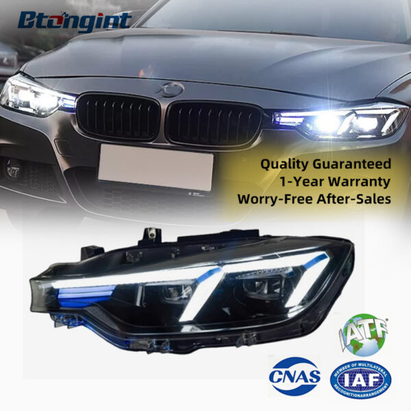 Specially For BMW 3 Series F30 F35 320 325 Headlight Assembly Retrofit, Double Hook LED DRL & Sequential Turn Signal