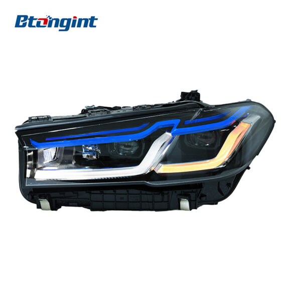 For 2018-2023 BMW 5 Series G30 Retrofit G38 M5 Thunder Style Blue Eyebrow High Configuration LED Laser Headlight Assembly