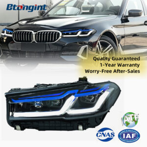 For 2018-2023 BMW 5 Series G30 Retrofit G38 M5 Thunder Style Blue Eyebrow High Configuration LED Laser Headlight Assembly