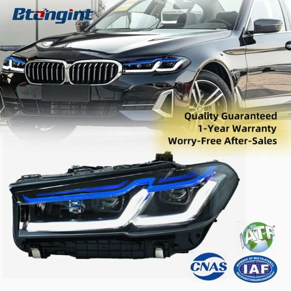 For 2018-2023 BMW 5 Series G30 Retrofit G38 M5 Thunder Style Blue Eyebrow High Configuration LED Laser Headlight Assembly