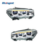 For 2014-2018 BMW X5 X6 Headlight Assembly Retrofit, Blue Line Laser Projector, LED DRL & Turn Signal