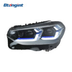 For 2018-2021 BMW X3 G08 Headlight Assembly Retrofit, New Style Blue Eyebrow LED Projector, DRL & Sequential Turn Signal