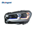 For 2018-2021 BMW X3 G08 Headlight Assembly Retrofit, New Style Blue Eyebrow LED Projector, DRL & Sequential Turn Signal